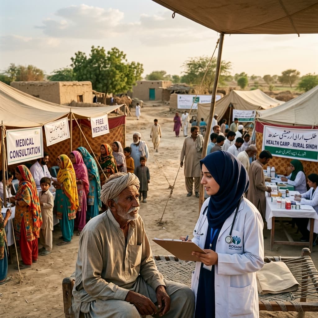 Medical camp in rural Sheikhupura